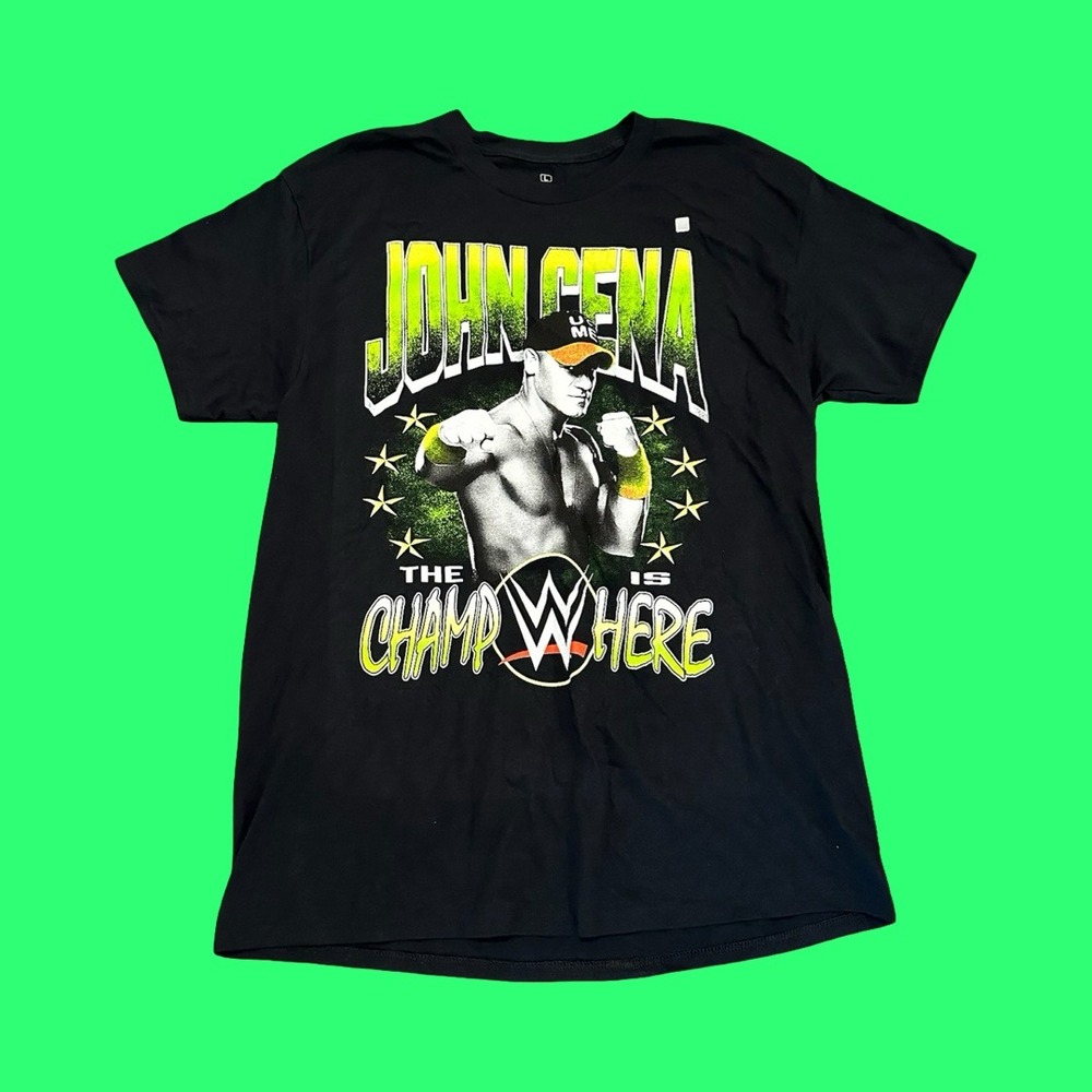 WWE John Cena "The Champ Is Here" T-Shirt Wrestling Tee Double-Sided Adult L